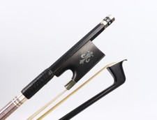 new black Carbon fiber Advanced Violin Bow Inlay poplar blossom style Frog