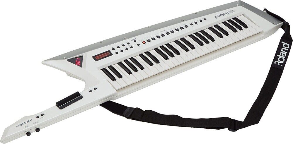 Roland AX-Edge White Keytar Synthesizer Keyboard ZEN-Core Synthesis System  49Key