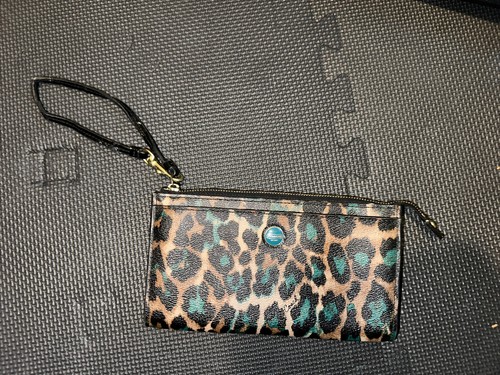 Coach Wallet Wristlet Jade Ocelot Leopard Print with Credit Card Slots