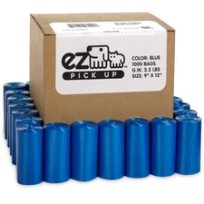 1000ct EZ Dog Pickup Poop Bags, for Dog Walking, Puppy Training Poopy Waste Bag