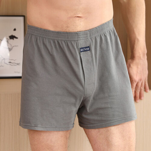 Mens Soft Cotton Boxer Briefs Casual Loose Cotton Shorts Breathable Underwear - Picture 15 of 19