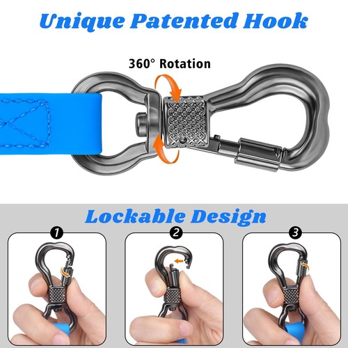 Waterproof Dog Long Leash Blue 20FT Recall Training Walking Playing Camping - Picture 3 of 7