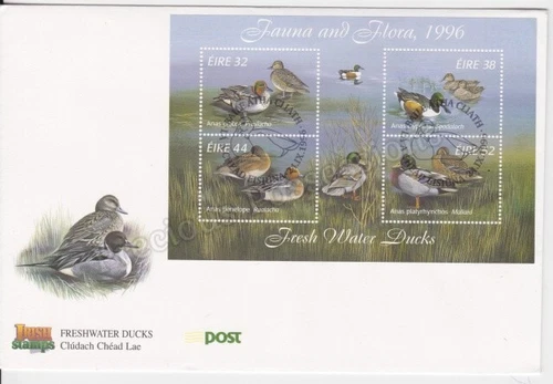 EIRE IRELAND FDC FIRST DAY COVER UNADDRESSED 1996 FRESHWATER DUCKS STAMP SHEET
