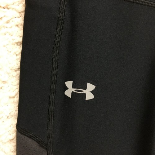 Under Armour Pants Medium Adult Black Compression Capri Leggings Logo Womens M - Picture 3 of 9