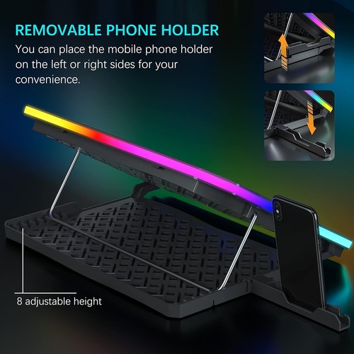 TopMate C12 Laptop Cooling Pad RGB Gaming Notebook Cooler for Desk and Lap Use - Picture 4 of 6