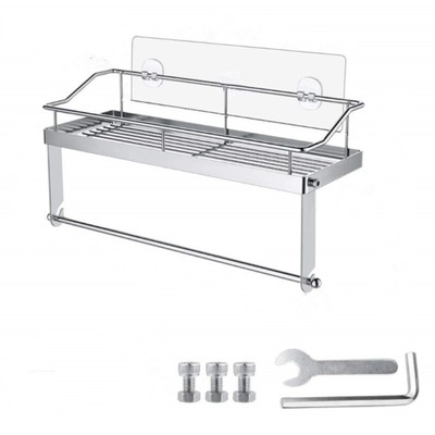 Adhesive Wall Mount Paper Towel Holder with Shelf Kitchen Bathroom