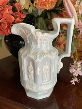 Apostles Jug Pitcher Vase Stoneware Glazed Charles Meigh Repro Pitcher Vintage