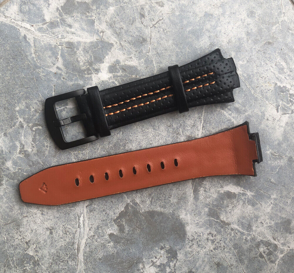 Horloge band Seiko Sportura SNL017 zwart leer 7L22-0AE0 - 4KG8JZ