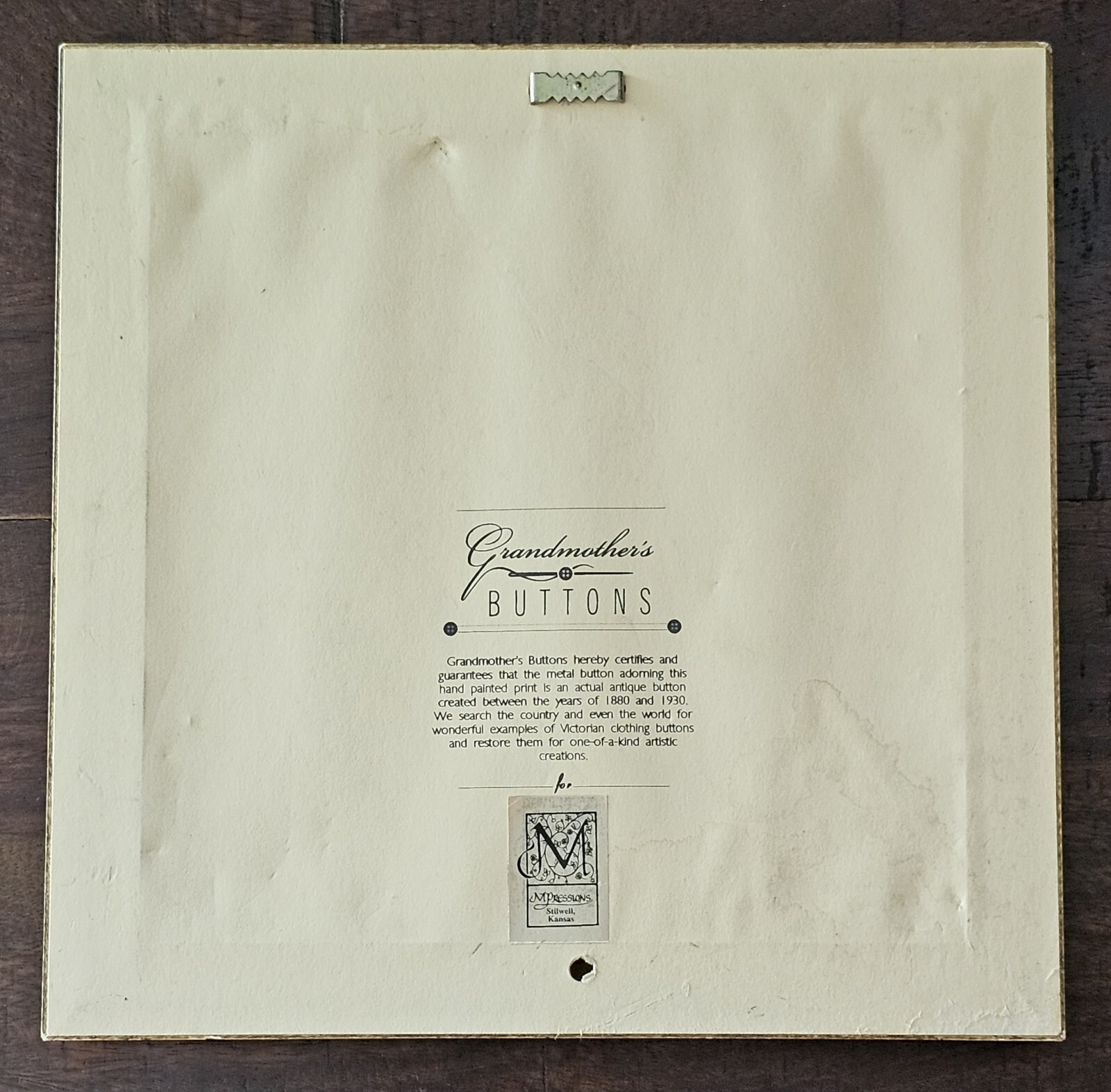 'The Classic' L McCool Grandmother's Button Hand Painted Art Numbered & Signed 