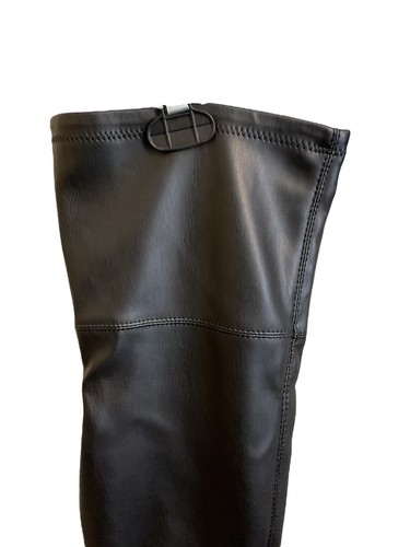 JF Just Fab Boots Women's Size 6 Black Jordane Over-The-Knee Chunky Heel Y2K - Picture 10 of 13