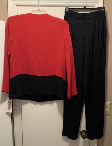 K Studios 2 Piece Suit Red And Black Size 6 Career Suit - Picture 3 of 7