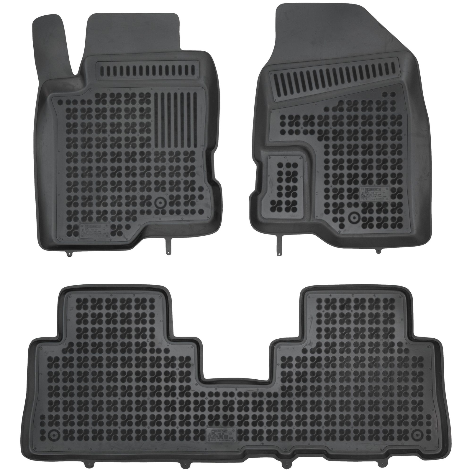 Tapis de sol caoutchouc antidérapant avec bords surélevés pour Chevrolet Captiva