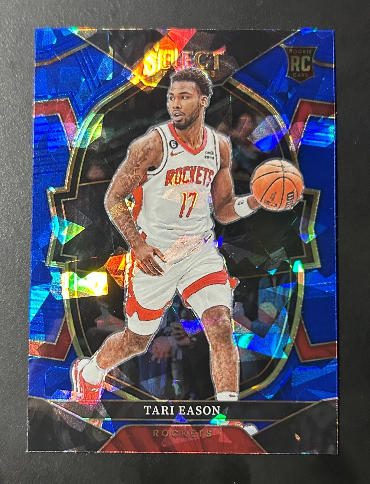 Tari Eason 2022-23 Panini Select Blue Cracked Ice Prizm Rookie RC Card SP #82