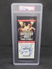 2011 FLOYD MAYWEATHER JR VS ORTIZ AUTOGRAPHED SIGNED TICKET SMUDGED PSA AL2
