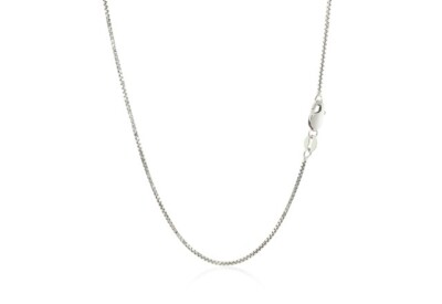 16''-30'' Zoll klassische Box Kette 1,0 mm Halskette echt massiv 14k Weißgold alle Größen