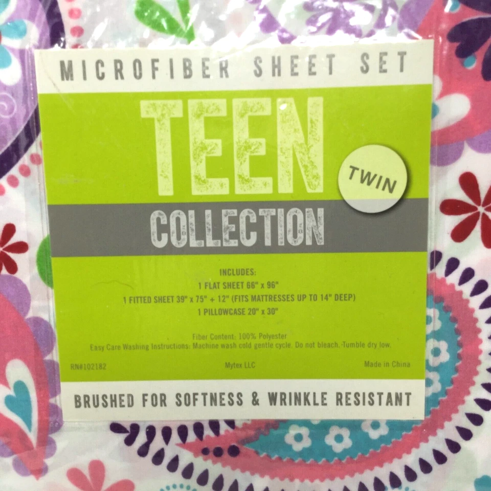 JUEGO DE SÁBANAS DOBLES Paisley Floral Multicolor de Mytex Foto 3 de 4