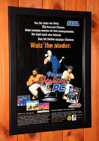 1996 Virtua Fighter 2 Sega Saturn Vintage Promo Small Poster / Ad Page Framed