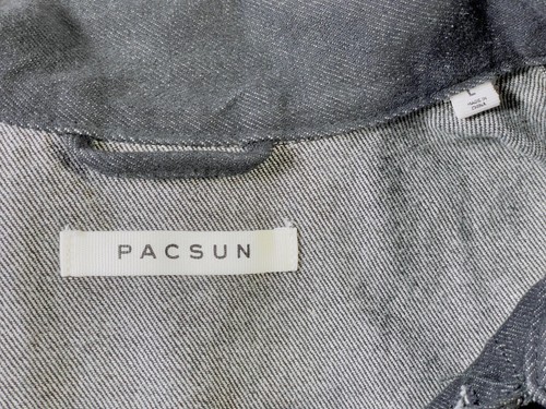 PacSun Black Jean Classic Fit Denim Jacket Style Button Front Men’s size Medium - Picture 10 of 10