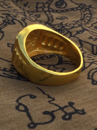 Anillo Dragón Plateado Chapado en Oro Dije Potente Riqueza de la Suerte Sagrado Amuleto Tailandés - Imagen 4 de 7