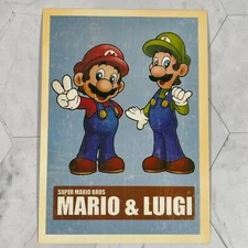Super Mario Bros Retro Postcard Mario and Luigi