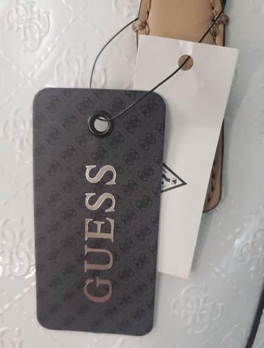 Guess Reiko Logo Print Tote Bag/Purse White/Cream Embossed Logo New NWT - Picture 5 of 10