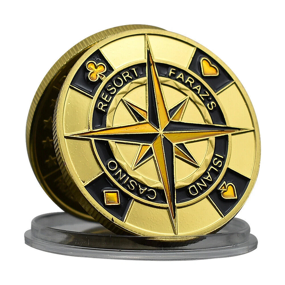 20шт фишек монета позолоченный компас покер удачи монета позолоченные поделки - Изображение 5 из 9