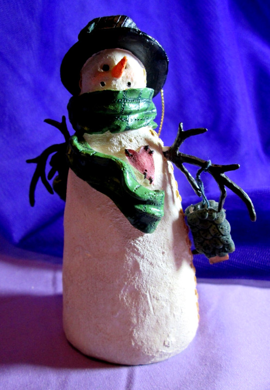 Vintage RAZ 1999 Deb Strain Snowman with Birdhouse Christmas Ornament Figurine