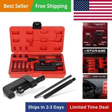 Chain Breaker Tool Kit with Storage Case - 13 Piece Rivet and Roller Chain Li...