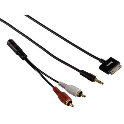 Hama Audio-Kabel Adapter AUX 3,5mm Klinke 30-Pin für Apple iPhone 4S 4 3GS iPod