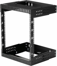 2-Post 12U Heavy-Duty Wall Mount Network Rack, 19" Open Frame Server Rack with A