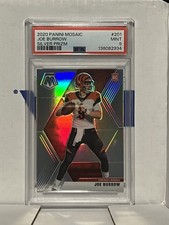 2020 Mosaic Joe Burrow #201 Silver Prizm Rookie Card PSA Mint 9 Graded. rookie card picture
