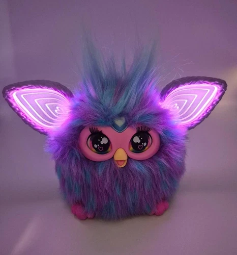 Furby 2023 Purple Blue Pink Talks Moves Ears Change Color TESTED WORKS
