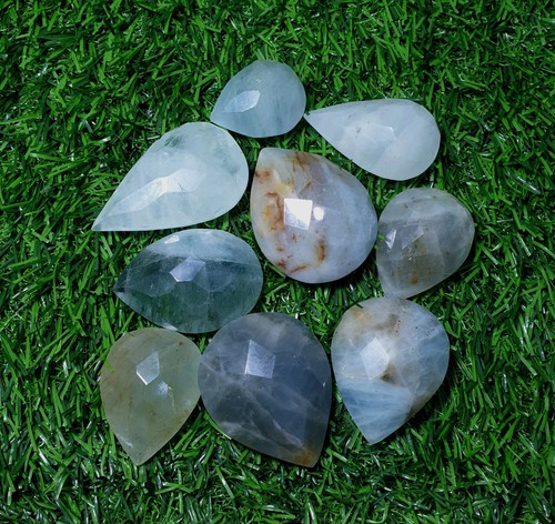 Aquamarine Beautiful Faceted Eye Drops 215 Grams - Picture 4 of 9