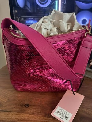 Juicy Couture Pink Sequin Shoulder Bag with Gold Hardware for Women