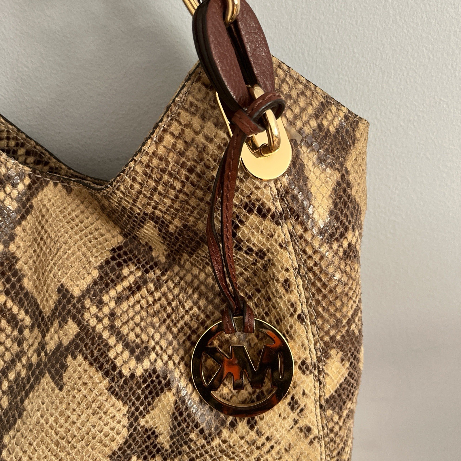 MICHAEL KORS LEATHER Snakeskin Python  SATCHEL/SH… - image 2