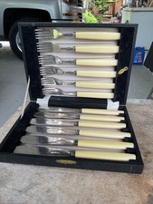 Set forchette e coltelli vintage A1 TWCS acciaio inox bachelite 12pz custodia originale