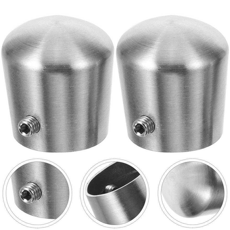 2 Pcs Banister Railing Curved Ends Handrail Caps for Indoor Stairs ...