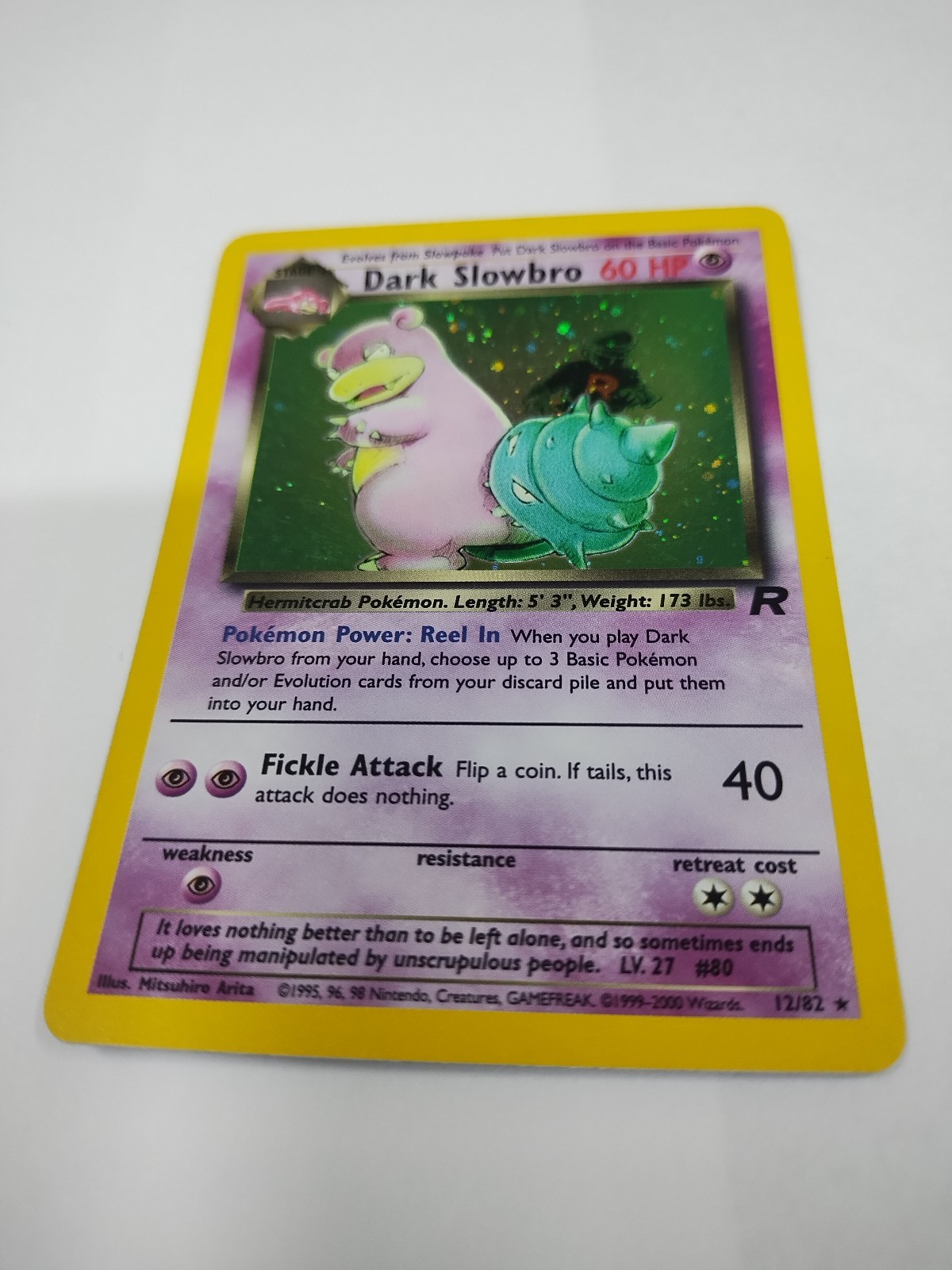 Dark Slowbro - 12/82 - Pokemon Team Rocket Unlimited Holo Rare Card WOTC NM