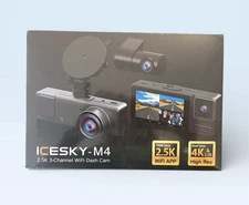 Icesky M4 Dash 4K Cam Three-Channel Dash Cam Front Rear Inside with WiFi New