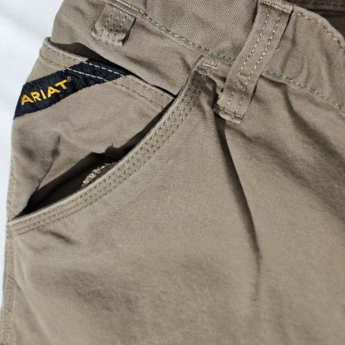 Ariat Rebar M4 Relaxed Straight Arbeitshose Herren 38x36 Khaki Braun Robust - Bild 4 von 9