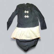 Vintage 60s Black  White Majorette Batton Twirler Costume Uniform Pageant MCM