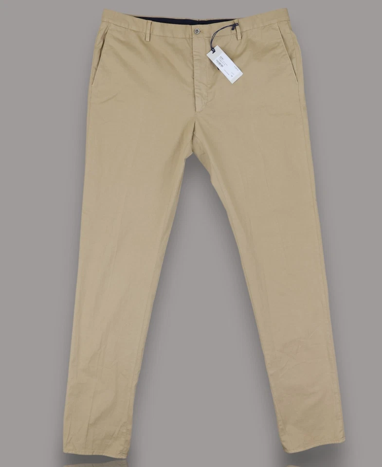Nuevos Pantalones Chinos Zanella Noah Para Hombres 40x37 EE. UU. Tostado Algodón Lino Mezcla Informales Nuevos con Etiquetas Foto 2 de 4
