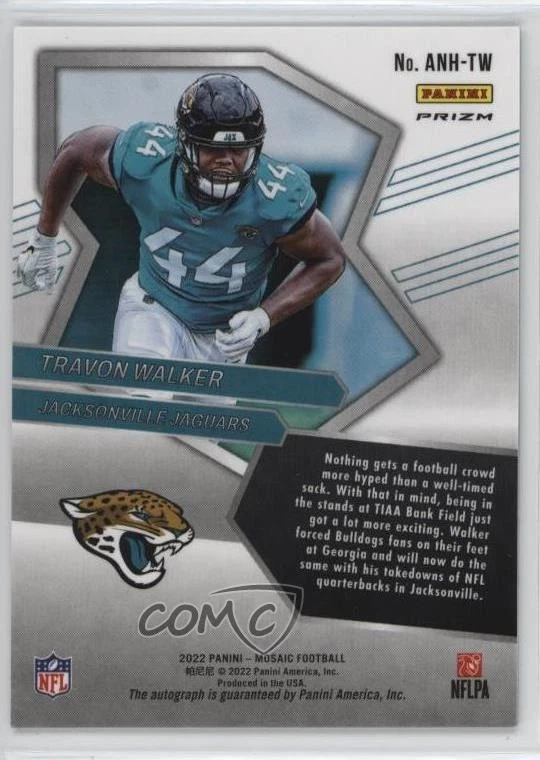 2022 Panini Mosaic Auto No Huddle Travon Walker #ANH-TW Rookie Auto RC - Image 2 of 2