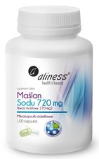 Aliness Sodium Butyrate 720 mg 100 Vege Kapseln (Butyric Acid 170 mg)