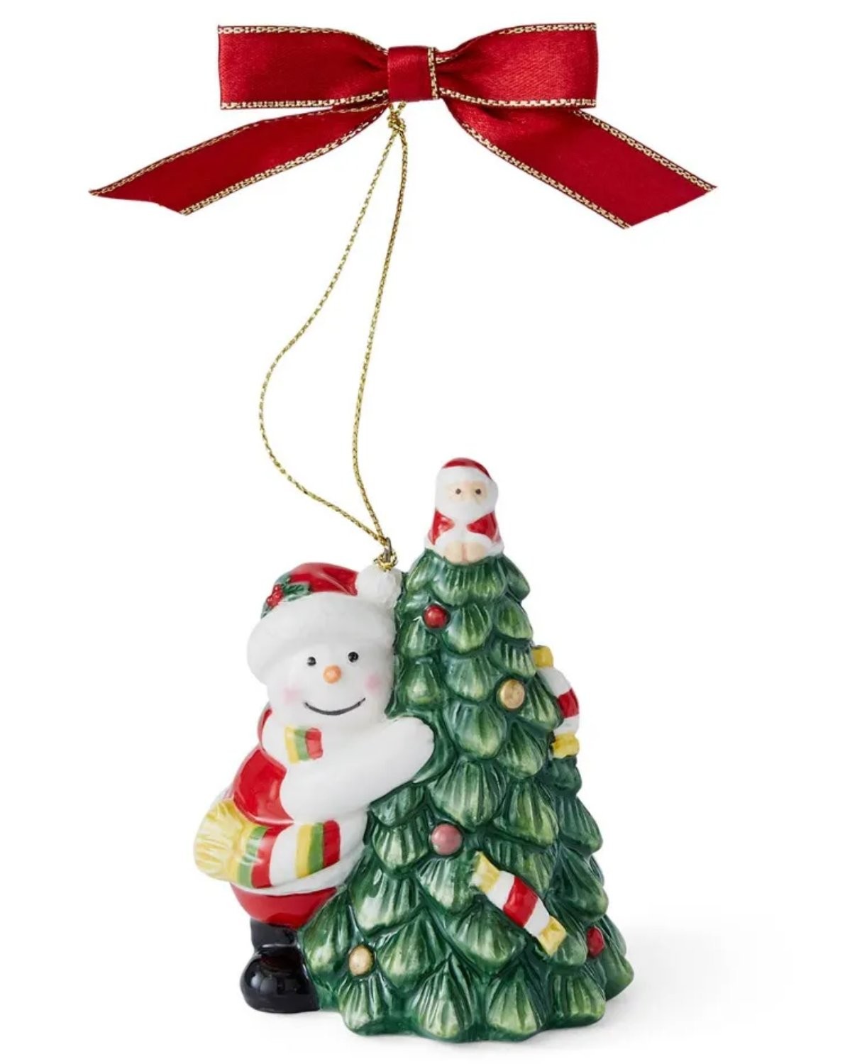 Spode Christmas Tree Hugger Snowman Ornament