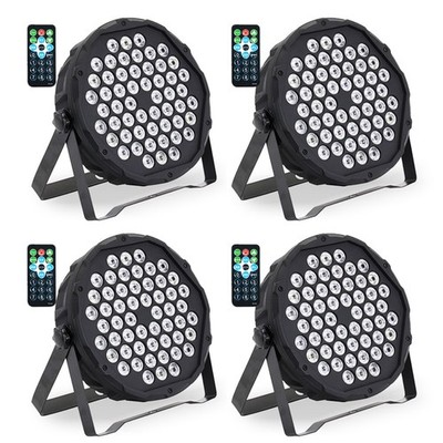 4X 54W LED Par Scheinwerfer 54LED RGB Strahler DMX Strobe Bühnenlicht Partylicht
