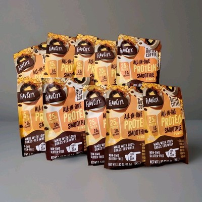   10x Flavcity All In One Protein Smoothie - Butter Coffee Single Serve 1.48Oz 