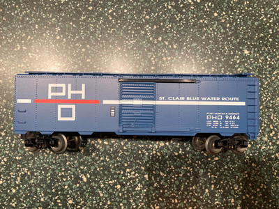 lionel train PHD  port Huron & Detroit  box car  , st Clair blue water route 