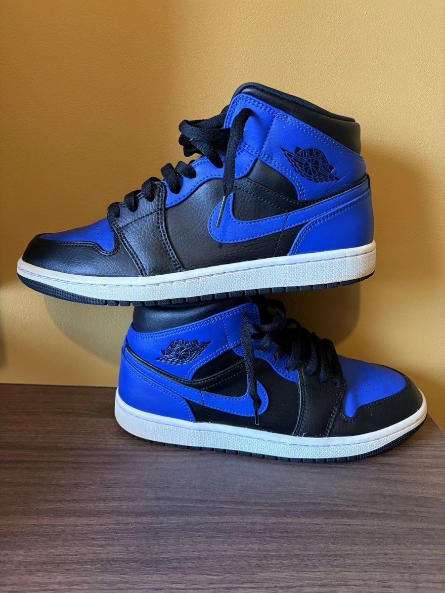Jordan 1 Mid Black Hyper Royal for Sale | Authenticity Guaranteed