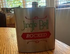 Jingle Bell Rocked Flask Silver Green & Red Vintage 4” Stainless Steel 6 Oz — photo 6